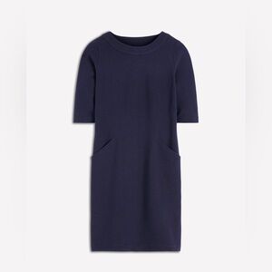Boden Women’s Nessa Ottoman Dress - Size 10 Navy blue Preppy Classic